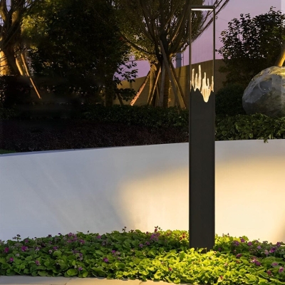 Durable Steel Outdoor Path Lights with Mountain Scenery Glass Decoration, Waterproof LED for Garden, Patio, Driveway, and Lawn, Anti-Rust &amp; Energy Saving