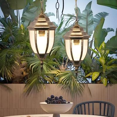 Elegant and Durable Outdoor Chandelier, Die-Cast Aluminum and Glass, Rustproof, Waterproof, Ideal for All Weather Conditions