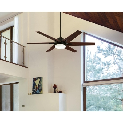 60 in. Contemporary Smart Wi-Fi Ceiling Fan Compatible with Amazon Alexa Google Home Remote Control, Black Fancy Ceiling Fans, Bronze Ceiling Fan