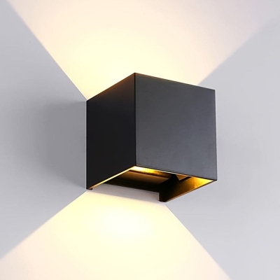 Square Outdoor Up and Down Wall Light, Waterproof Modern Exterior Wall Mount Light for Porch Courtyard Stair Corridor Garden
