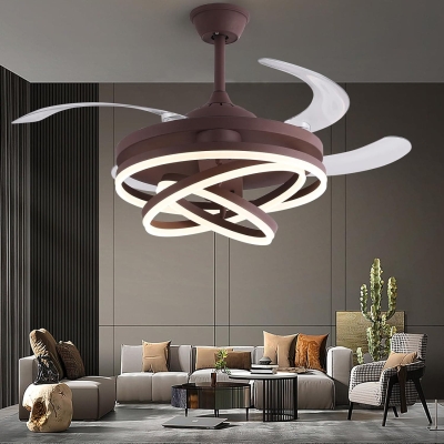42 in. Modern Chandelier Ceiling Fan with Remote Control, Decorative Ceiling Fans, Retractable Blade Ceiling Fan for Bedroom Living Dining Room