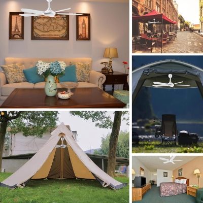 Indoor Outdoor Gazebo Ceiling Fan with Remote, Portable Ceiling Fan NO Light, Electric Ceiling Fans, Tent Ceiling Fan for Living Room Bedroom Porch Garage