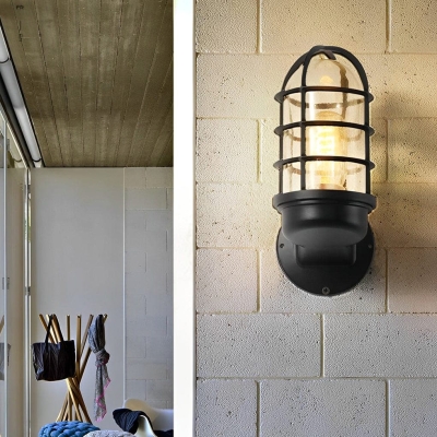 Durable Waterproof &amp; Rustproof Metal Lampshade Outdoor Wall Light with High-Temperature Resistant E27 Lamp Head and 4W LED Bulb