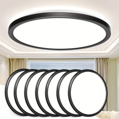12 in. Round LED Flush Mount Light, Black Thin LED Ceiling Light for Bedroom Kitchen Dining Room