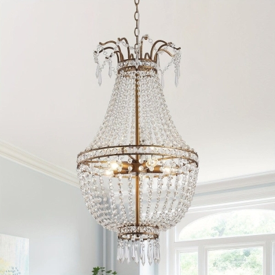 Dimmable Empire Chandelier, Luxury Hanging Ceiling Chandelier, Modern Crystal Chandelier Light for Dining Room Living Room Bedroom