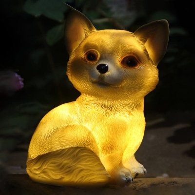 Charming Resin Animal Solar Lamps for Yard, Lawn, Patio, Balcony, or Garden, Choose from Dog, Rabbit, Snail, or Owl, Durable and Weather-Resistant