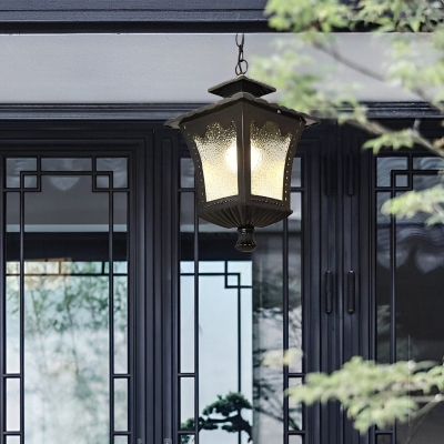 Durable Outdoor Pendant Light with Creative Water Drops Glass Lampshade, Rustproof Die-Cast Aluminum Body for Gardens, Balconies, and Gazebos