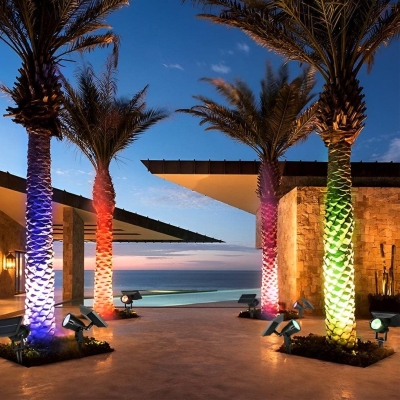 Solar Powered Tree Spotlight with Automatic Color Change, Weatherproof Silicone Seals, Adjustable Angle, and Energy-Saving LED for Outdoor Use