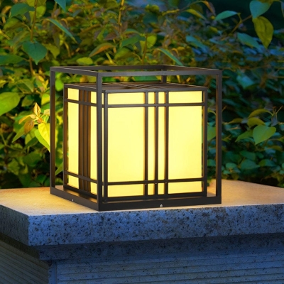 Durable Waterproof Outdoor Fence Post Light with Imitation Marble Lampshade, Rust-Proof Galvanized Material for Garden, Lawn, Villa, and Gate