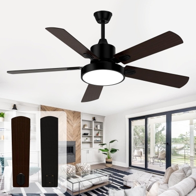 52 in. Ceiling Fans with Lights and Remote, Indoor Outdoor Black Outdoor Fan with Light for Patio Bedroom Living Room
