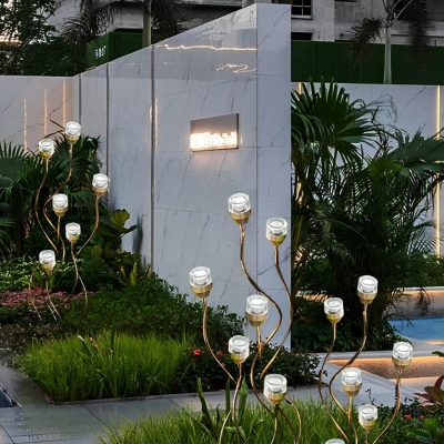 Stainless Steel and Glass Garden Lawn Lamps, Waterproof, Rust-Proof, and Festive Outdoor Decoration for Patio, Lawn, Walkway, and Events