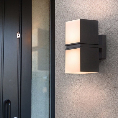 Durable Outdoor Wall Lamp with Milky White Acrylic Lampshade, Energy-Saving LED, and Rust-Resistant Die-Cast Aluminum Body for Warm Courtyard Ambiance