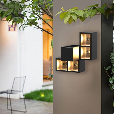 Multifunctional Wall Light Fixture and Flowerpot Combo, Stylish Stainless Steel and Glass Sconce for Outdoor Decor and Organization
