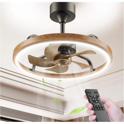 20 in. Rotating Ceiling Fan, Retro Ceiling Fan with Lights and Remote, Low Ceiling Fan for Bedroom Living Room Kitchen