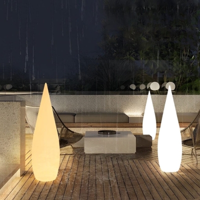 Versatile Outdoor Water Drop Shaped Floor Lamp, Wiring, Charging, Solar Options, Waterproof, Remote Control, 16 Colors for Garden, Party, Festival Decor