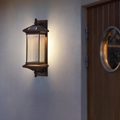 Solar Outdoor Wall Light with Advanced LED Chip, Glass Lampshade, Retro Design, IP65 Waterproof, No Wiring Needed, Safe for All Weather