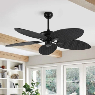 52 in. Tropical Coastal Ceiling Fan without Light with App/Remote Control for Bedroom Living Room