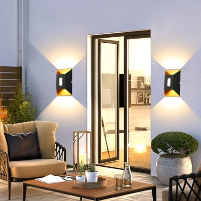Modern Up and Down Outdoor Wall Light, Durable Metal Sconce with High Brightness LED, Available in 2 Styles and Colors for Living Room, Courtyard, Balcony