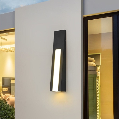 Modern Stainless Steel Waterproof Outdoor Wall Light with High Brightness LED, Matte Black Finish, Acrylic Lampshade for Durable and Stylish Exterior Decor