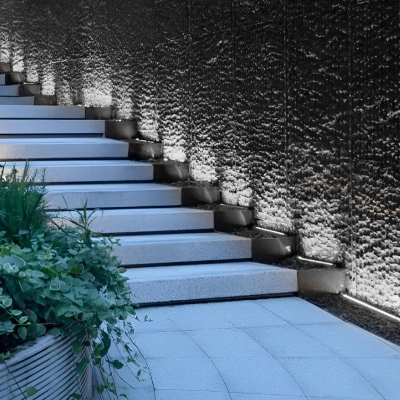 Durable Energy-Saving LED Recessed Outdoor Wall Washer Light with High CRI, Modern Aluminum Design, Waterproof Protection, and Tempered Glass Lampshade