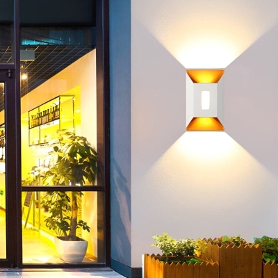 Modern Up and Down Outdoor Wall Light, Durable Metal Sconce with High Brightness LED, Available in 2 Styles and Colors for Living Room, Courtyard, Balcony