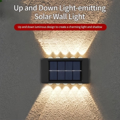 Set of 2 Up and Down Solar Wall Light for Passway Pathway Courtyard Garden Fence Backyard, Outdoor Waterproof Solar Garden Decorative Light