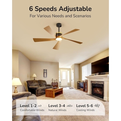 65 in. Contemporary Indoor Outdoor Ceiling Fan with Light and Remote APP Control, 5 Blades Reversible Dimmable Noiseless Black Outdoor Fan Gold Ceiling Fan