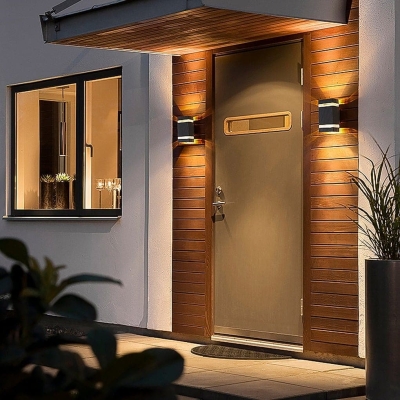 Modern Outdoor Wall Light with Unique Up and Down Lighting, Waterproof Aluminum Design, Perfect for Porch, Patio, Front Door, and Balcony