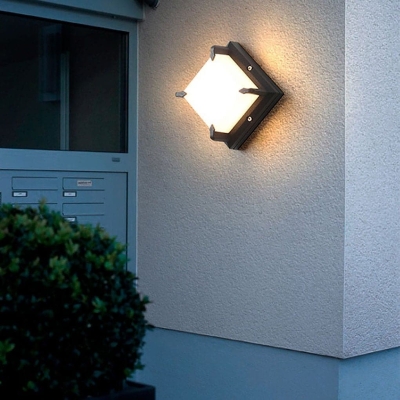 Durable Frosted Textured Waterproof Outdoor Wall Lamp with Milky White Lampshade for Patios, Balconies, Garages, and Villas