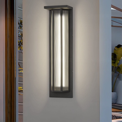 Durable Stainless Steel Outdoor Wall Lights with High Transmittance Acrylic Shade, Available in Hardwired and Solar-Powered Options, 20" and 26" Heights