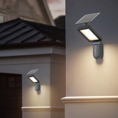 Durable Aluminum Outdoor Wall Light with Fast Heat Dissipation, Waterproof &amp; Rustproof, 360&deg; Rotatable Solar Panel for All-Weather Charging