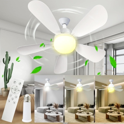 20 in. Quiet Ceiling Fans for Kitchen Bedroom Living Room Fan and Small Rooms, Socket Remote Control Ceiling Fan and Light