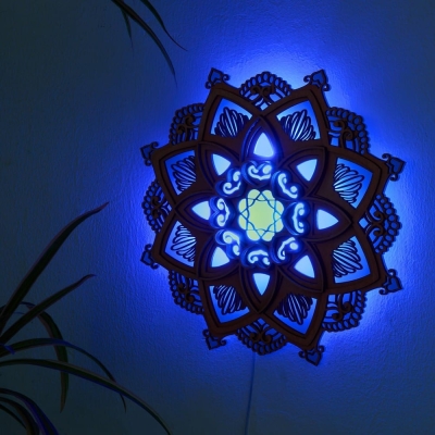 Outdoor LED Lotus-Shaped Ambience Wall Mount Light, Outdoor Exterior Wall Light for Entry Patio Garage Pathway