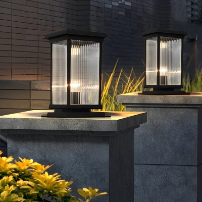Durable Die-Cast Aluminum Solar Post Lamp with High-Efficiency Solar Panels and Creative Glass Lampshade for Bright, Warm Outdoor Lighting