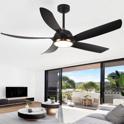 54 in. Bedroom Ceiling Fans with Lights, Black Modern Ceiling Fan with Remote Control for Porch Patio, Quiet Reversible Fan for Summer Winter