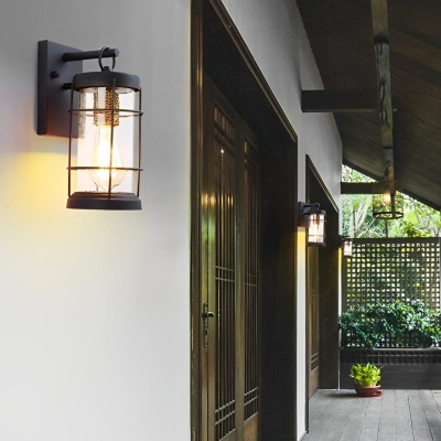 Unique Bubble Effect Glass Wall Sconce with Frosted Iron Body, Waterproof and Rust-Resistant, E27 Lamp Head for Easy Installation and Replacement