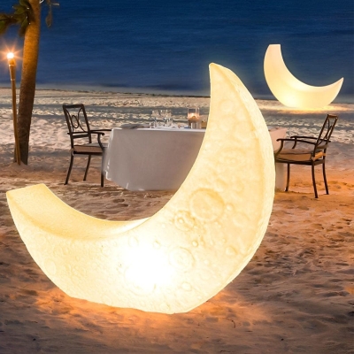 Versatile Outdoor Floor Lamp and Lounge Chair, Radiant Moon Shape, High Light Transmittance, Durable for Patio or Poolside