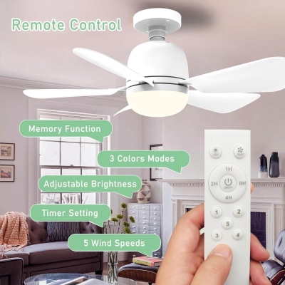 Set of 2 Socket Fans Light with Remote, Screw In Quiet Ceiling Fans for Bedroom Living Room Kitchen Dining Room, Outdoor Garage Fan