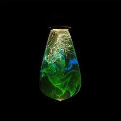 Teal Vase-Shaped EP Light Table Lamp Desk Lamp with Wooden Base for Home Office Bedroom Living Room