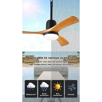 36 in. Outdoor Gazebo Fan with Light, Waterproof Outdoor Ceiling Fans with Remote, Outdoor Hanging Gazebo Fan with Light, Outdoor Patio Fans