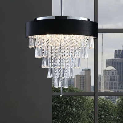 Modern Crystal Chandelier for Living Room, Round Luxury Crystal Chandelier, Tiered Crystal Chandelier