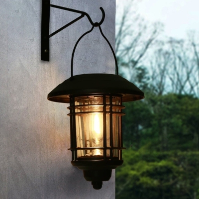 Industrial Style Solar Powered Outdoor Wall Light, Waterproof, Rust Proof, Automatic On/Off, Perfect for Porch, Patio, Garage, Balcony, Garden