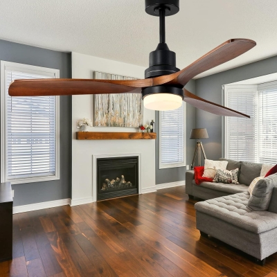 52 in. Wood Ceiling Fan, 3 Blades Ceiling Fan with Remote, Farmhouse Reversible Ceiling Fan for Patio Living Room Bedroom, Office Ceiling Fan