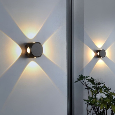 Versatile Outdoor Wall Lamp with Up and Down Lighting, Waterproof Aluminum and Acrylic, Available in 2 or 4 Light Options for Garden, Garage, and More