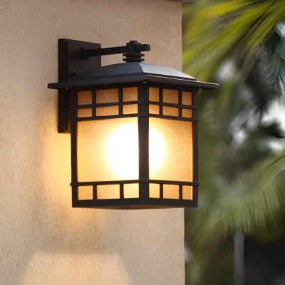 Elegant Black Industrial Outdoor Wall Light, Waterproof, Rustproof, E27 Bulb Base, Perfect for Porch, Balcony, Garden, and Hallway Decor
