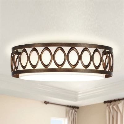 16 in. Round Bronze LED Flush Mount Ceiling Light
