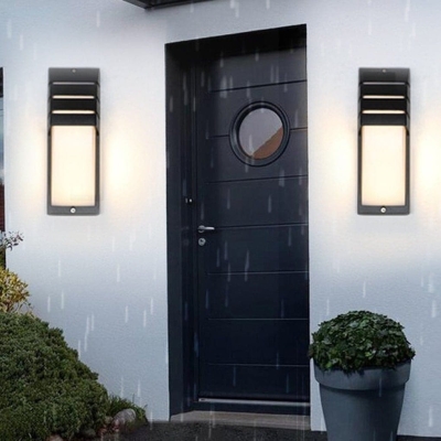 Intelligent Motion Sensor Outdoor Wall Lamp with IP65 Waterproof Double Layer Lampshades, Energy-Saving Porch Light for Any Weather