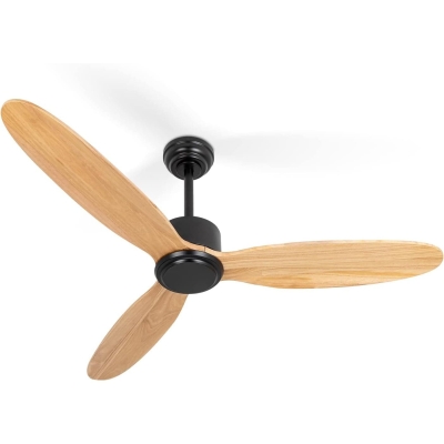 52 in. Black Modern Ceiling Fan NO Light with Remote, Indoor Outdoor Farmhouse Reversible Ceiling Fan for Bedroom Living Room Patio