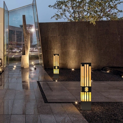 Stainless Steel Outdoor Light with High Transmittance Imitation Marble Lampshade and Retro Hollow Pattern for Modern or Antique Patios