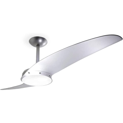 42 in. Silver Contemporary 2-Blade Ceiling Fan with LED Light Kit, Remote Control, and Reversible Motor